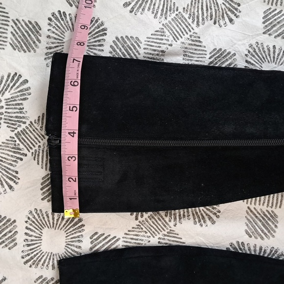 RARE VIA SPIGA Black Genuine Suede Leather Block Heel Square Toe Tall Boots - Picture 12 of 13